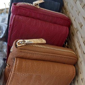 New MKF by mia k. Cell phone Crossbody Bag w/Wristlet in Red or Brown w/Logo